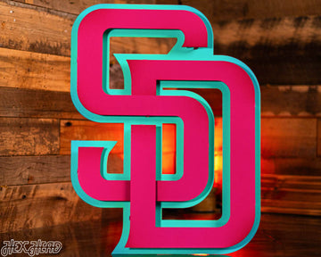 San Diego Padres City Connect "SD" 3D Vintage Metal Wall Art