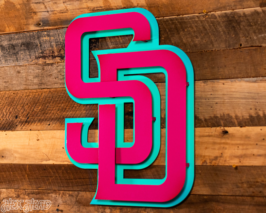 San Diego Padres City Connect "SD" 3D Vintage Metal Wall Art