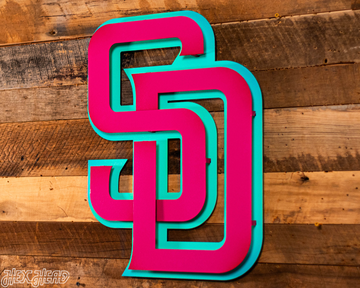 San Diego Padres City Connect "SD" 3D Vintage Metal Wall Art