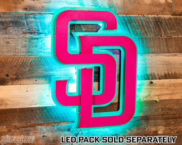 San Diego Padres City Connect "SD" 3D Vintage Metal Wall Art