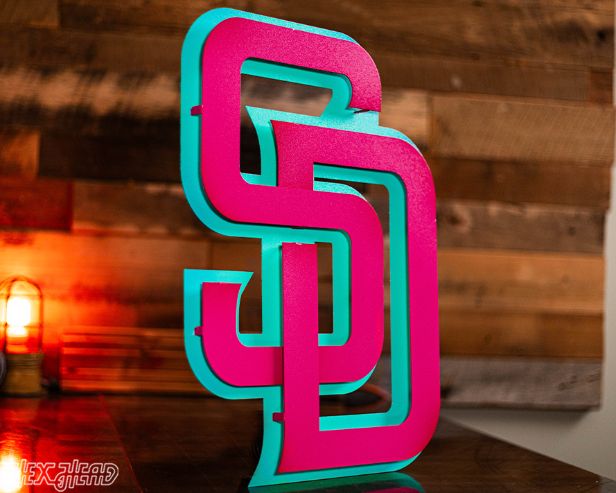 San Diego Padres City Connect "SD" 3D Vintage Metal Wall Art