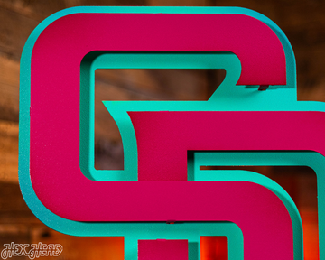 San Diego Padres City Connect "SD" 3D Vintage Metal Wall Art