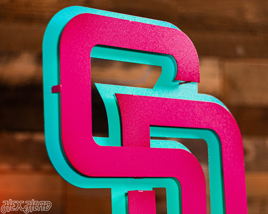 San Diego Padres City Connect "SD" 3D Vintage Metal Wall Art