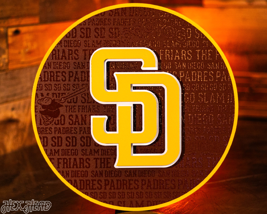San Diego Padres "SD" CRAFT SERIES 3D Embossed Metal Wall Art