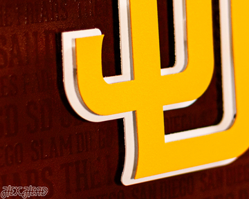 San Diego Padres "SD" CRAFT SERIES 3D Embossed Metal Wall Art
