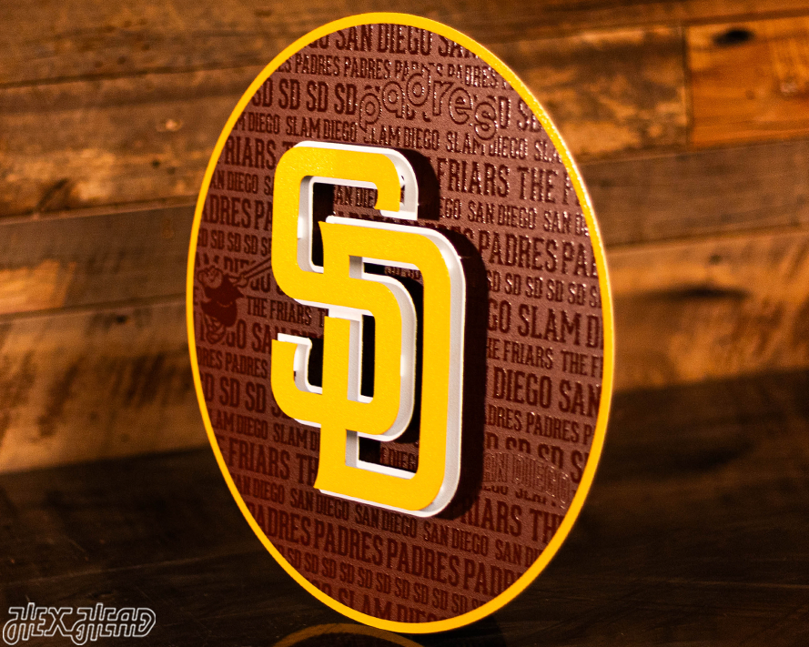 San Diego Padres "SD" CRAFT SERIES 3D Embossed Metal Wall Art