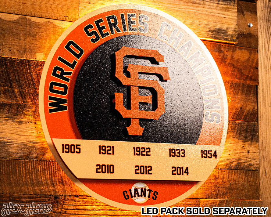 San Francisco Giants DYNASTY - World Series  Wins w/ Replaceable Icon Plate 3D Vintage Metal Wall Art