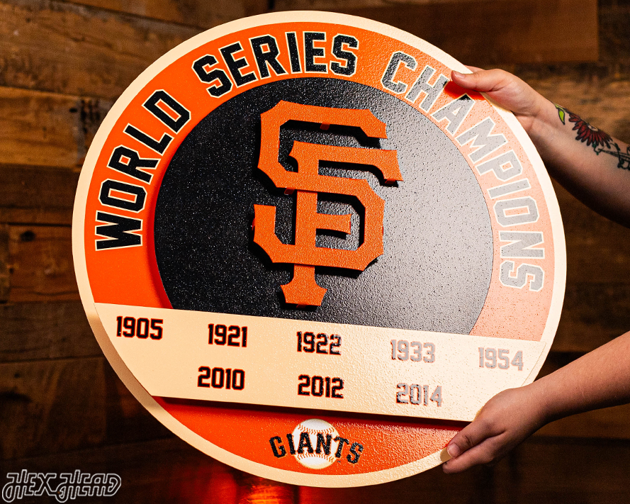 San Francisco Giants DYNASTY - World Series  Wins w/ Replaceable Icon Plate 3D Vintage Metal Wall Art