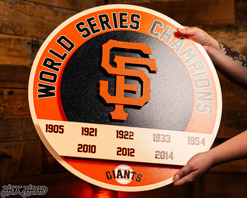 San Francisco Giants DYNASTY - World Series  Wins w/ Replaceable Icon Plate 3D Vintage Metal Wall Art