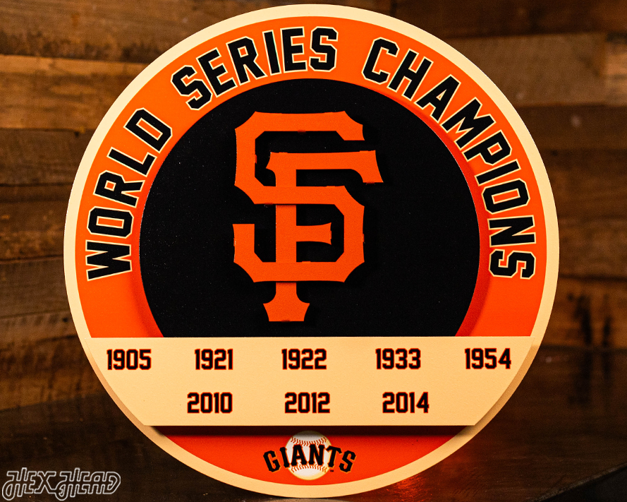 San Francisco Giants DYNASTY - World Series  Wins w/ Replaceable Icon Plate 3D Vintage Metal Wall Art