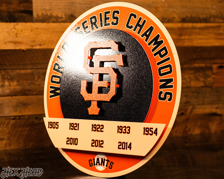San Francisco Giants DYNASTY - World Series  Wins w/ Replaceable Icon Plate 3D Vintage Metal Wall Art
