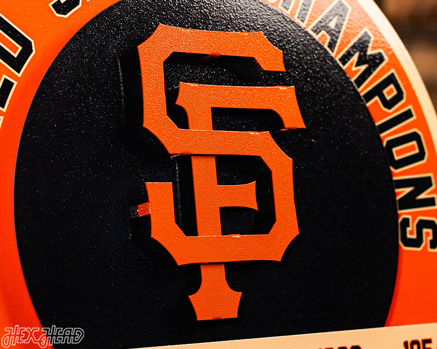 San Francisco Giants DYNASTY - World Series  Wins w/ Replaceable Icon Plate 3D Vintage Metal Wall Art