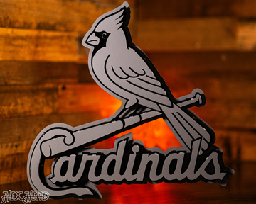 MONOCHROME -  St. Louis Cardinals "BIRD on a BAT" Logo 3D Metal Wall Art