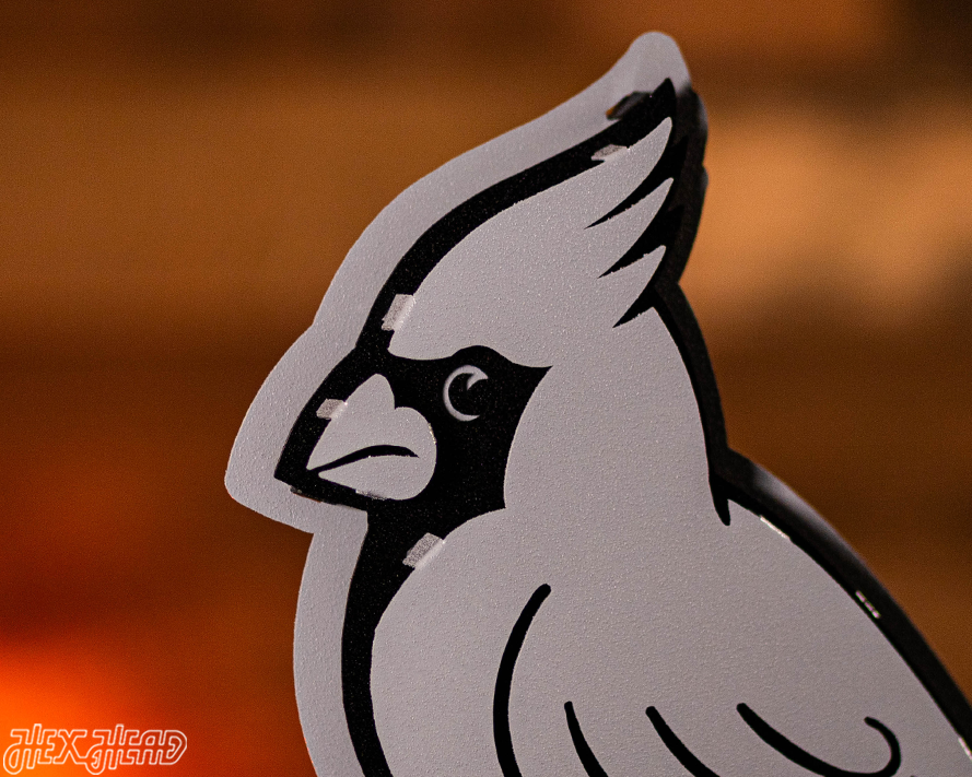 MONOCHROME -  St. Louis Cardinals "BIRD on a BAT" Logo 3D Metal Wall Art