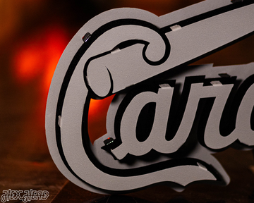 MONOCHROME -  St. Louis Cardinals "BIRD on a BAT" Logo 3D Metal Wall Art