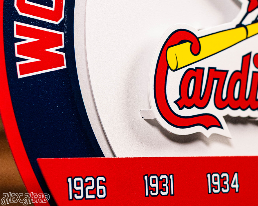 St. Louis Cardinals DYNASTY - World Series  Wins w/ Replaceable Icon Plate 3D Vintage Metal Wall Art