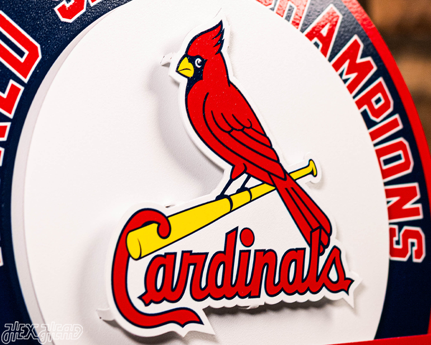 St. Louis Cardinals DYNASTY - World Series  Wins w/ Replaceable Icon Plate 3D Vintage Metal Wall Art