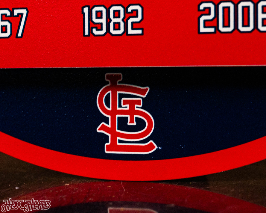 St. Louis Cardinals DYNASTY - World Series  Wins w/ Replaceable Icon Plate 3D Vintage Metal Wall Art