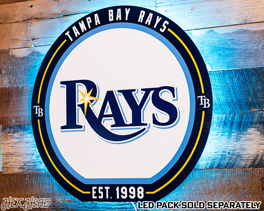 VARSITY Collection- SINGLE Layer Tampa Bay Rays Metal Wall Art