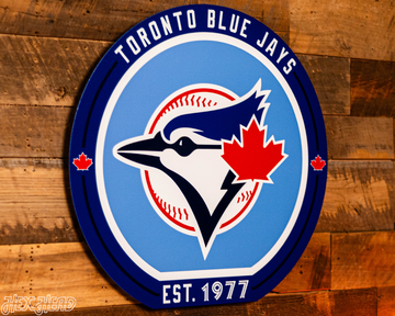 VARSITY Collection- SINGLE Layer Toronto Blue Jays Metal Wall Art