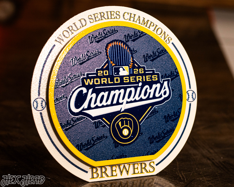 Milwaukee Brewers 2026 World Series "Double Play" On the Shelf or on the Wall Art