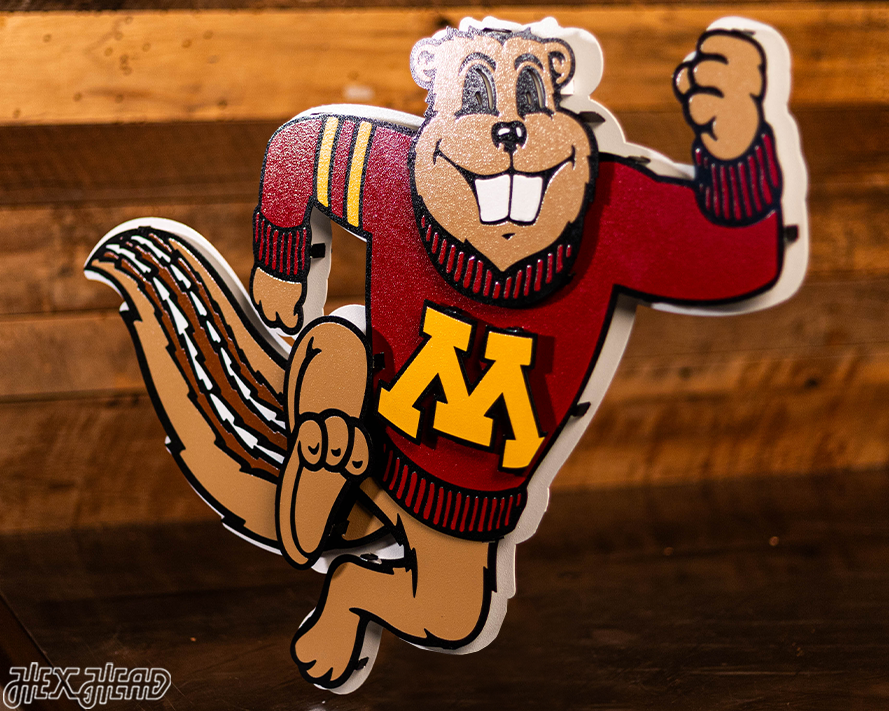 Minnesota Gophers "Goldy" Mascot, 3D Vintage Metal Wall Art