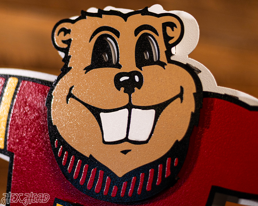 Minnesota Gophers "Goldy" Mascot, 3D Vintage Metal Wall Art
