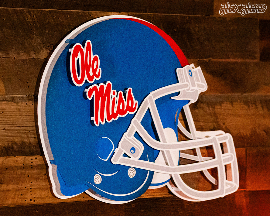 Mississippi Ole Miss BLITZ Collection - 8 Layer Helmet 3D Metal Wall Art