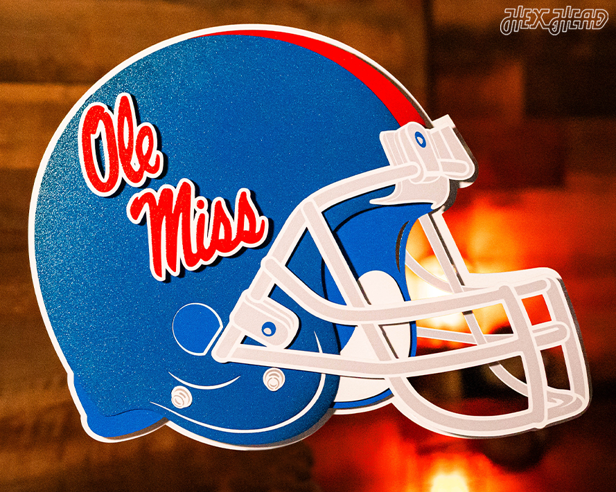 Mississippi Ole Miss BLITZ Collection - 8 Layer Helmet 3D Metal Wall Art
