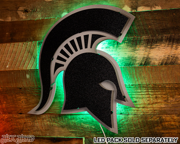 MONOCHROME - Michigan State "Spartan Helmet" 3D Vintage Metal Wall Art