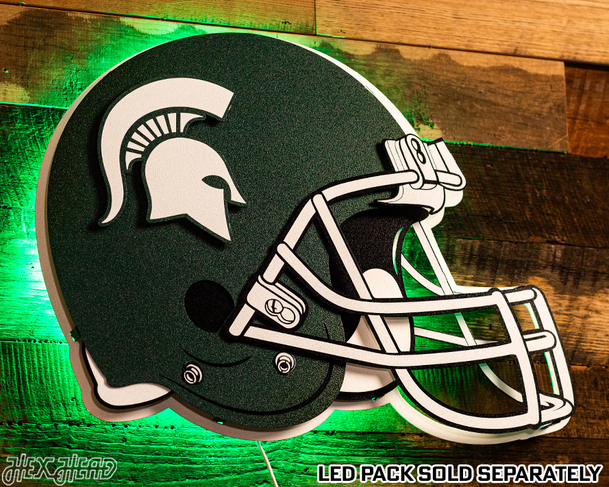 Michigan State Spartans BLITZ COLLECTION - 8 LAYER Helmet 3D Metal Wall Art
