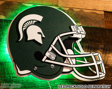 Michigan State Spartans BLITZ COLLECTION - 8 LAYER Helmet 3D Metal Wall Art