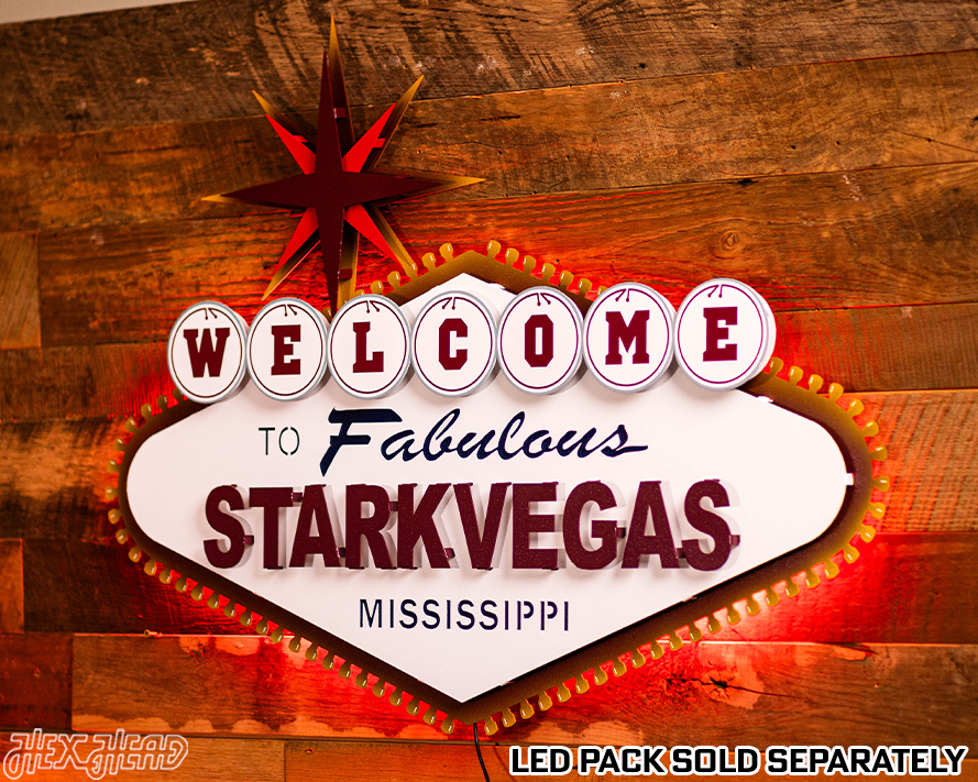 Welcome to STARKVEGAS, Mississippi State 3D Vintage Metal Wall Art