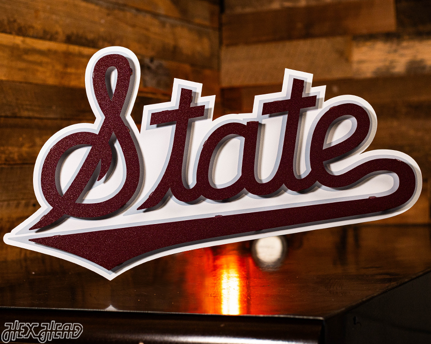 Mississippi "State" Script 3D Metal Wall Art