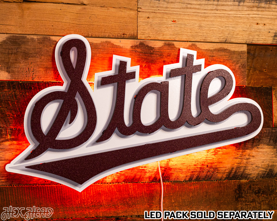 Mississippi "State" Script 3D Metal Wall Art