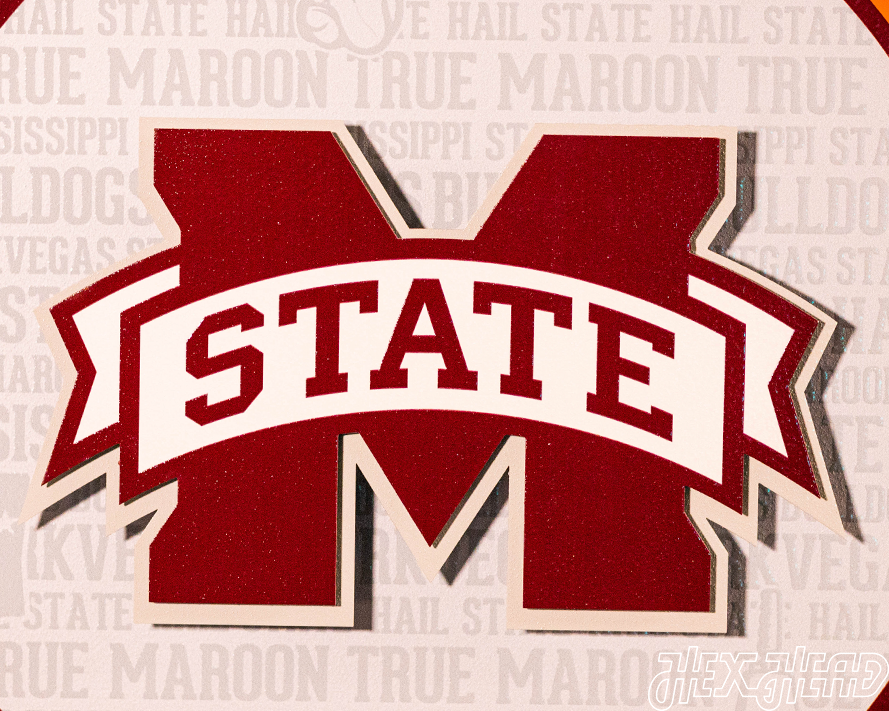 Mississippi State CRAFT SERIES 3D Embossed Metal Wall Art