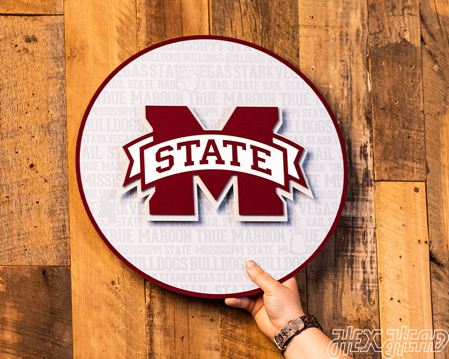 Mississippi State CRAFT SERIES 3D Embossed Metal Wall Art