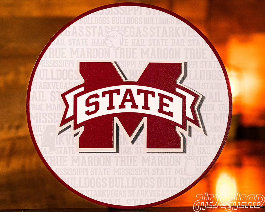 Mississippi State CRAFT SERIES 3D Embossed Metal Wall Art