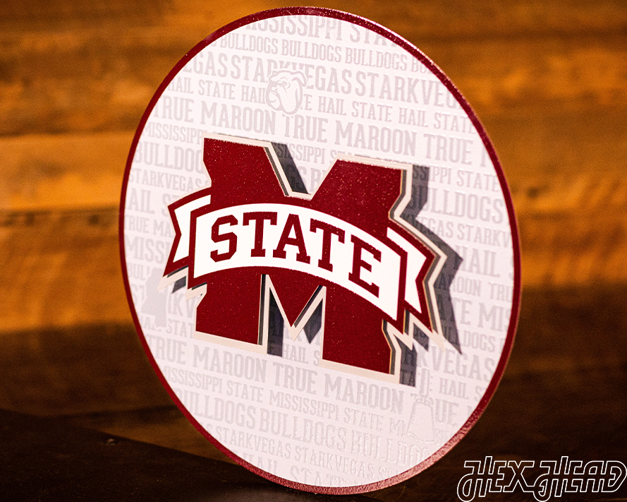 Mississippi State CRAFT SERIES 3D Embossed Metal Wall Art