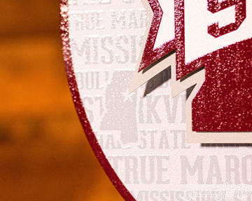 Mississippi State CRAFT SERIES 3D Embossed Metal Wall Art