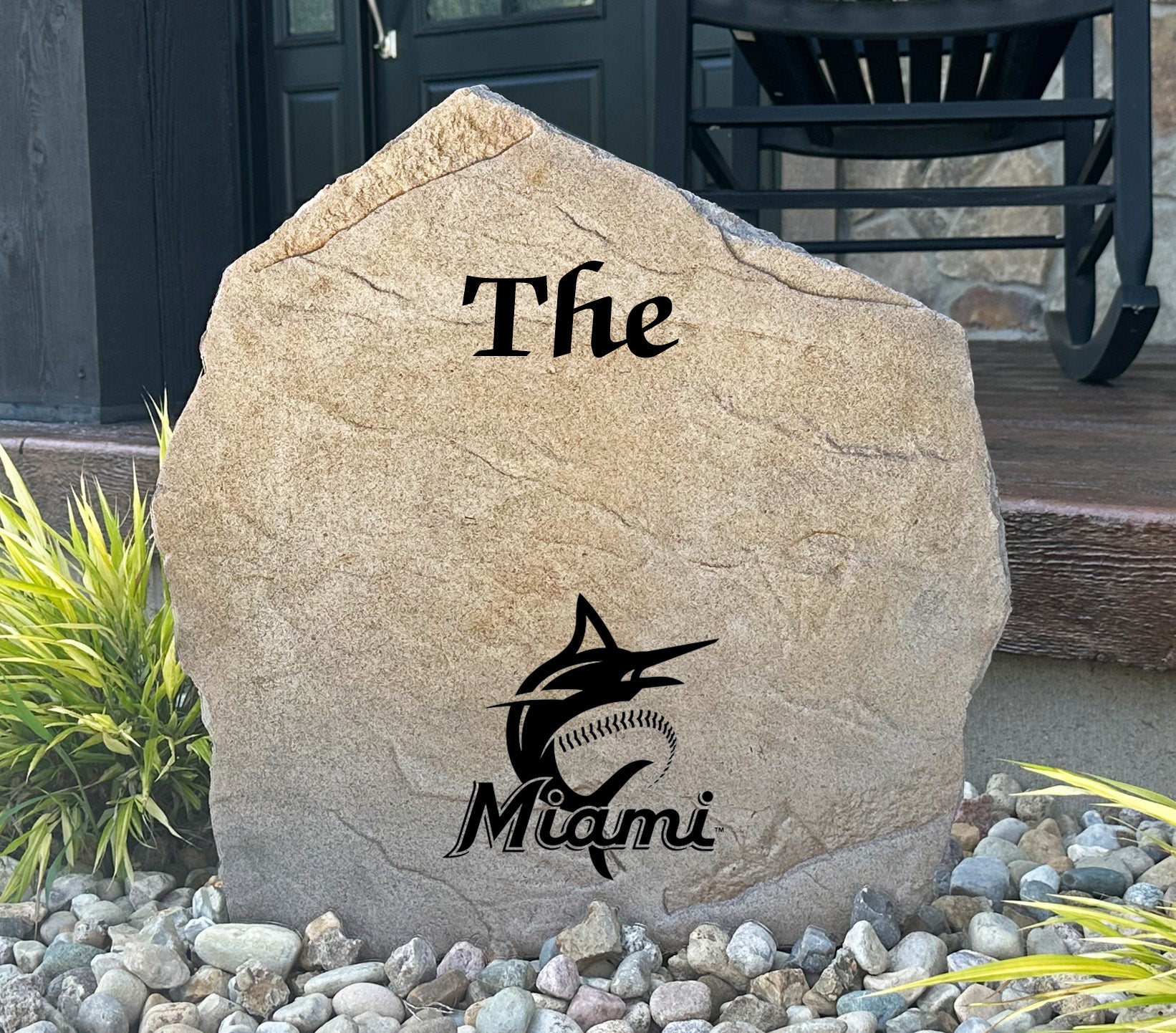 Miami Marlins Design-A-Stone Landscape Art Family Name