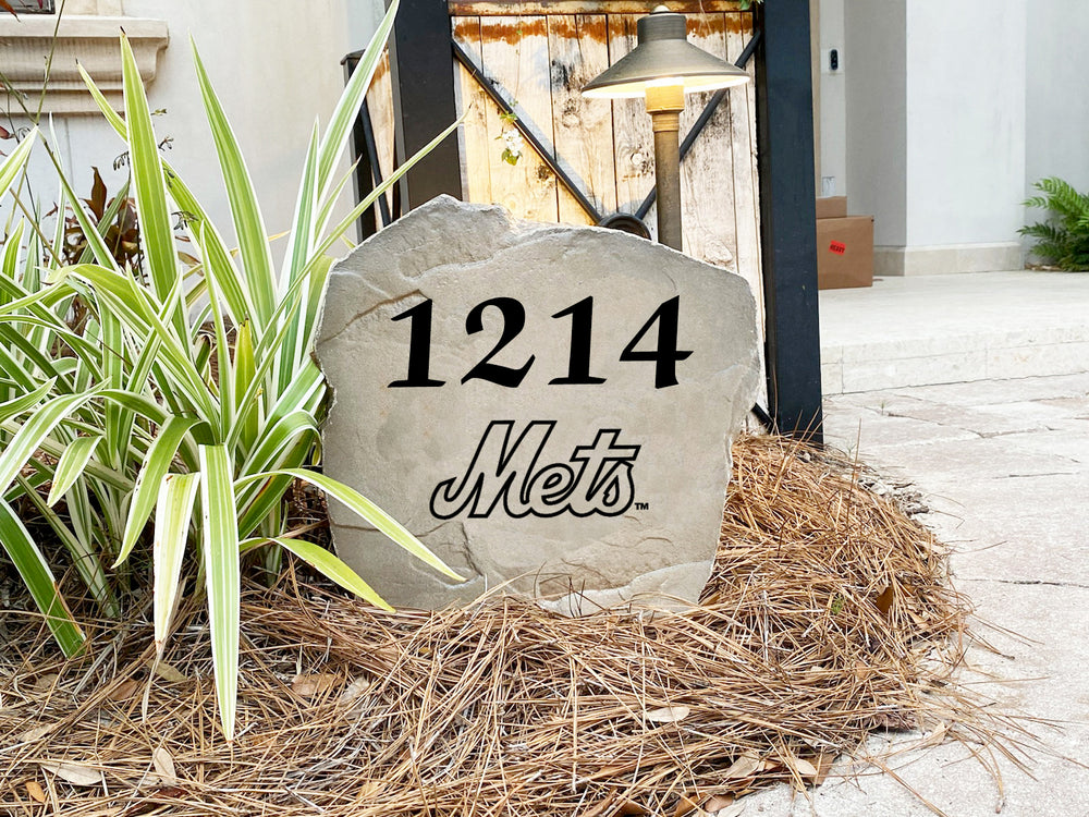 New York Mets Design-A-Stone Landscape Art Address Stone