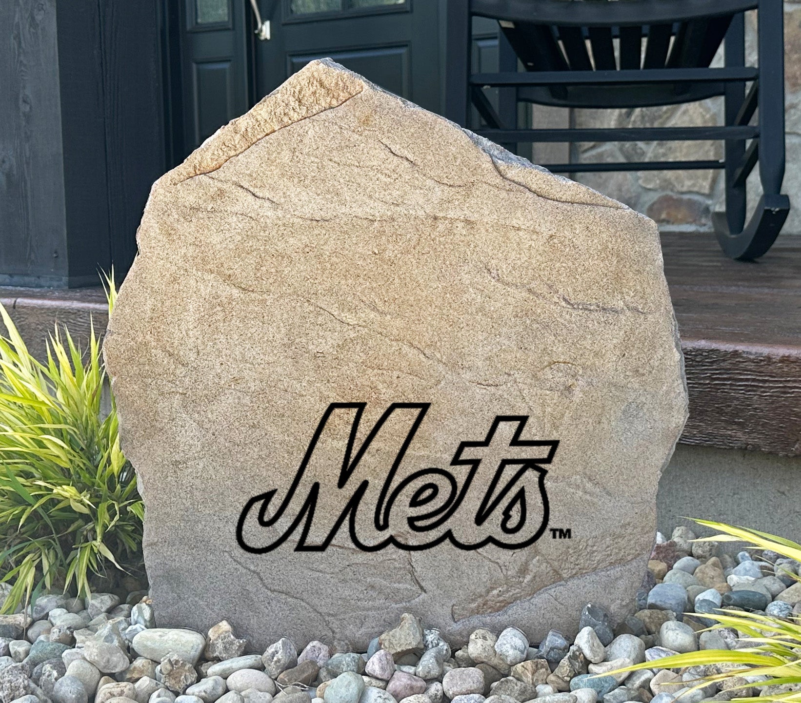 New York Mets Design-A-Stone Landscape Art Address Stone