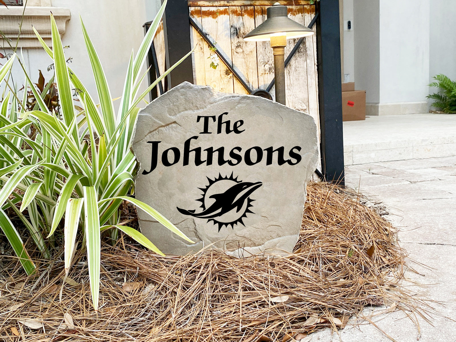 Miami Dolphins Design-A-Stone Landscape Art Family Name