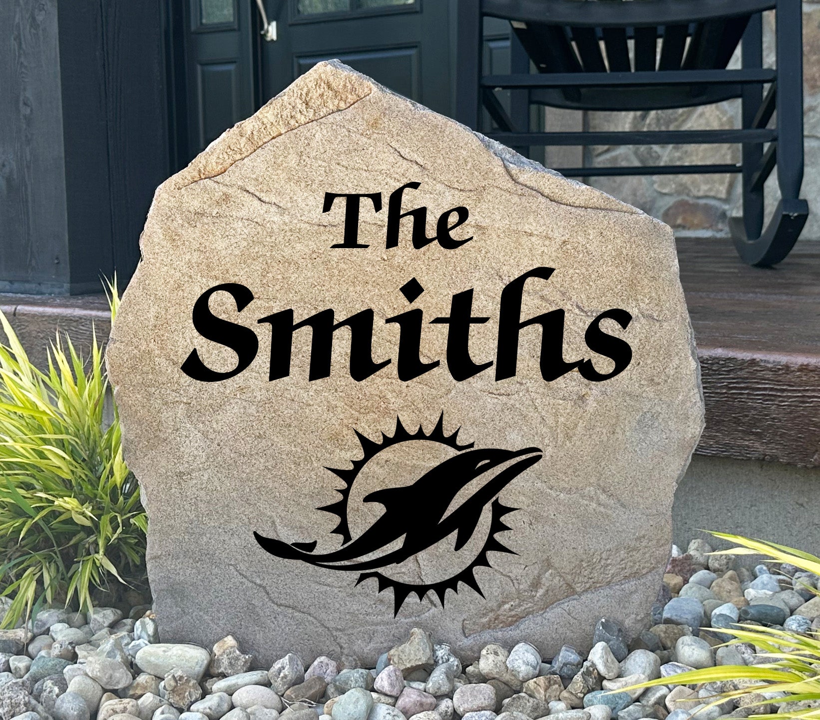 Miami Dolphins Design-A-Stone Landscape Art Family Name