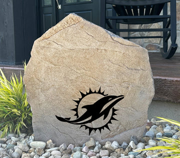Miami Dolphins Design-A-Stone Landscape Art Address Stone
