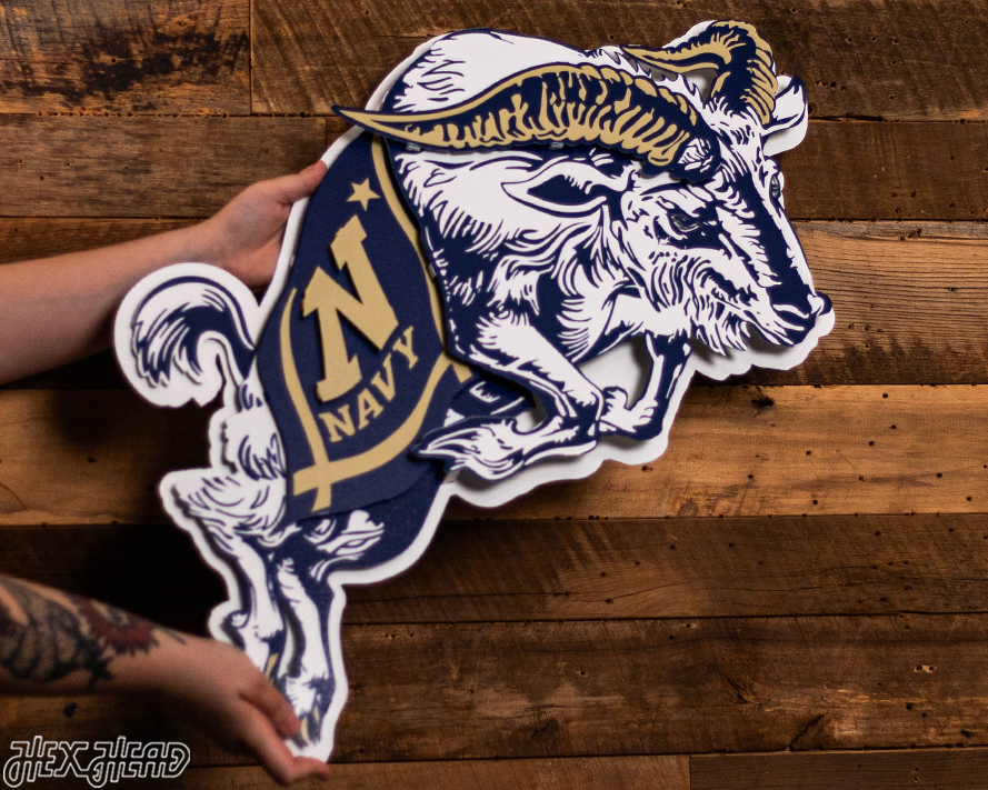 US Naval Academy "Jumping Goat" 3D Vintage Metal Wall Art