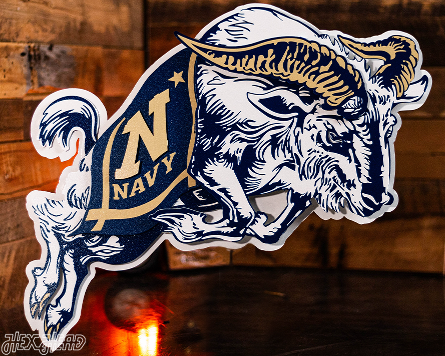 US Naval Academy "Jumping Goat" 3D Vintage Metal Wall Art