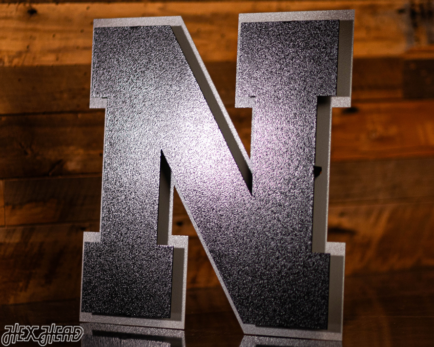 MONOCHROME - Nebraska Huskers "N" 3D Vintage Metal Wall Art
