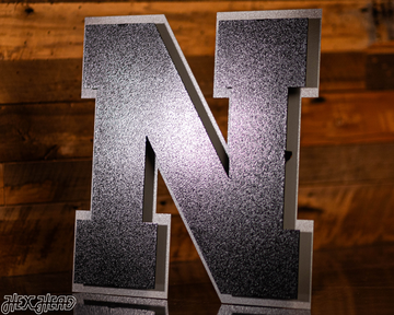 MONOCHROME - Nebraska Huskers "N" 3D Vintage Metal Wall Art